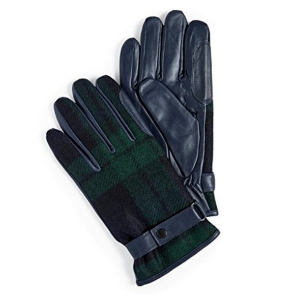 Barbour Accessories Barbour Mens Newbrough Tartan Leather Gloves